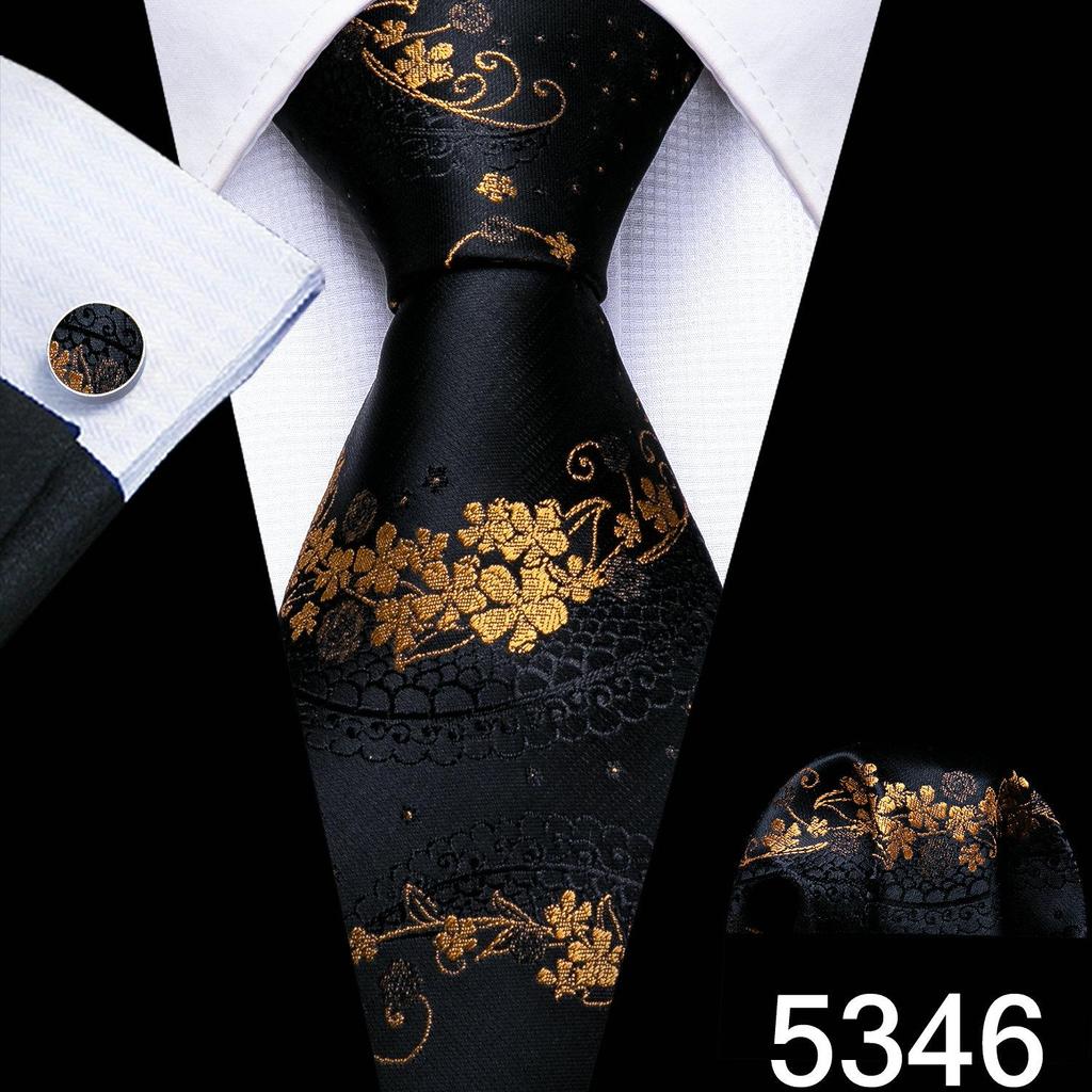 Coole Krawatten für Herren, 8 Stile, gestreift, kariert, Krawatte, Einstecktuch, Manschettenknöpfe, Set für Hochzeit, Geschäftsparty