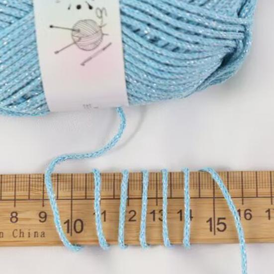 1.5MM Glitter Hollow Cotton Yarn Soft Thick Crocheting Knitting Yarn Handmade Crafts Pure Color Crochet Thread Skeins Beginners Knitting Lovers Gift