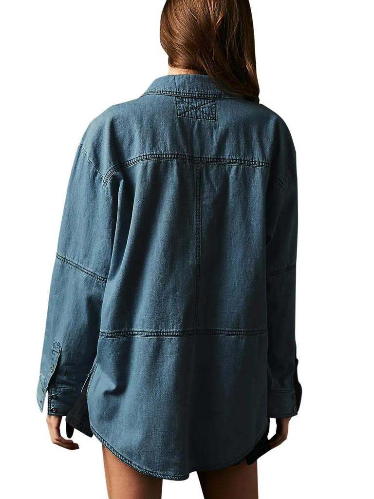 European-American Slim Fit Lapel Denim Jacket for Women