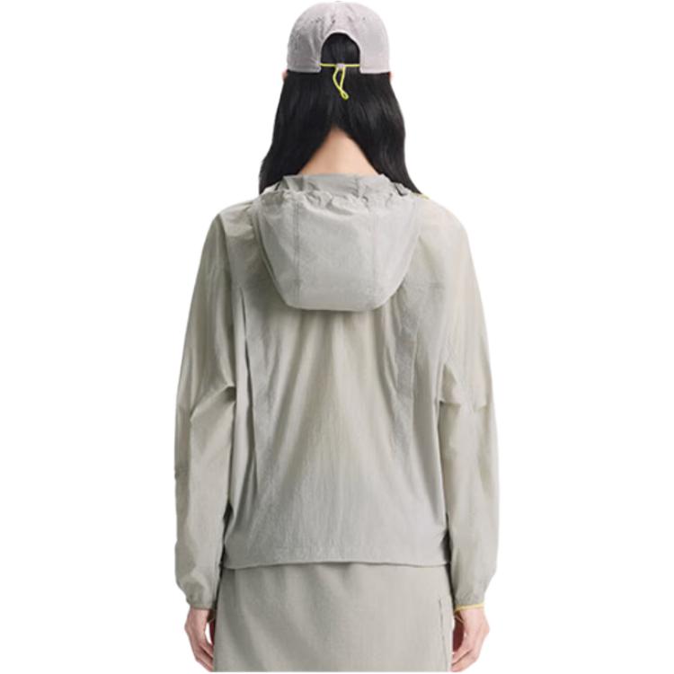 Li Ning Outdoor CF Leicht Kühlendes Gefühl Wasserabweisend Dry UPF 50+ Mit Kapuze Sonnenschutz Windjacke Damen Oberbekleidung Rauchgrau AFDW216-3