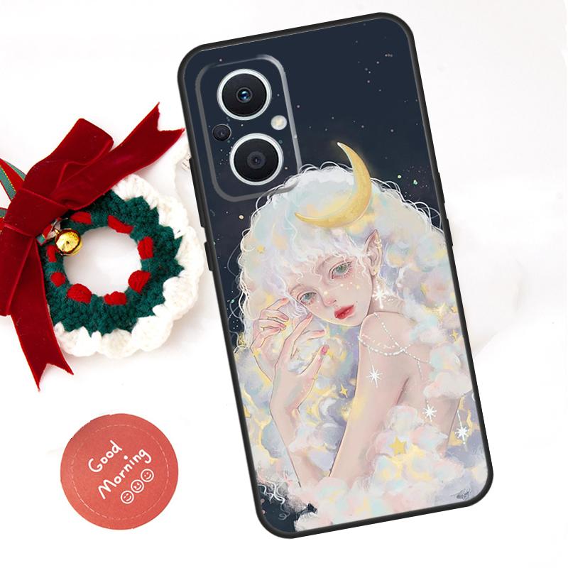 

Cute And Beauty Girl Color Painting Funda For OPPO Reno 14 F 13F 12F 11F 10 11 12 13 Pro 7 8 Lite OPPO Find X5 X6 X8 X9 Pro Case OPPO Find X6 Pro