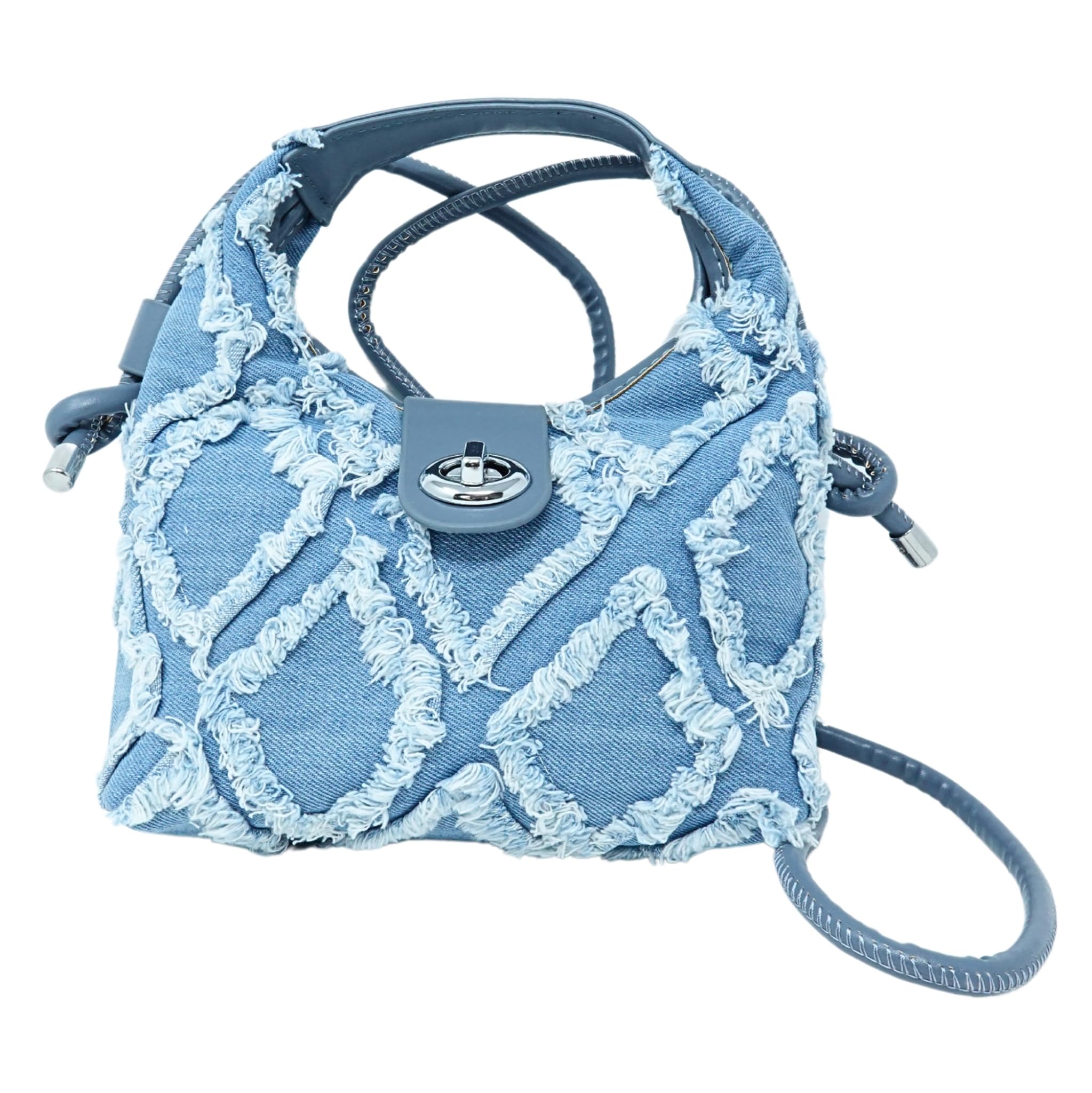 

Denim Shoulder Crossbody Vintage Korea [PETITCHOU] Bag, Bag, Fringe, Lightweight, 2-way, Commuting, Travel, (Blue) синій