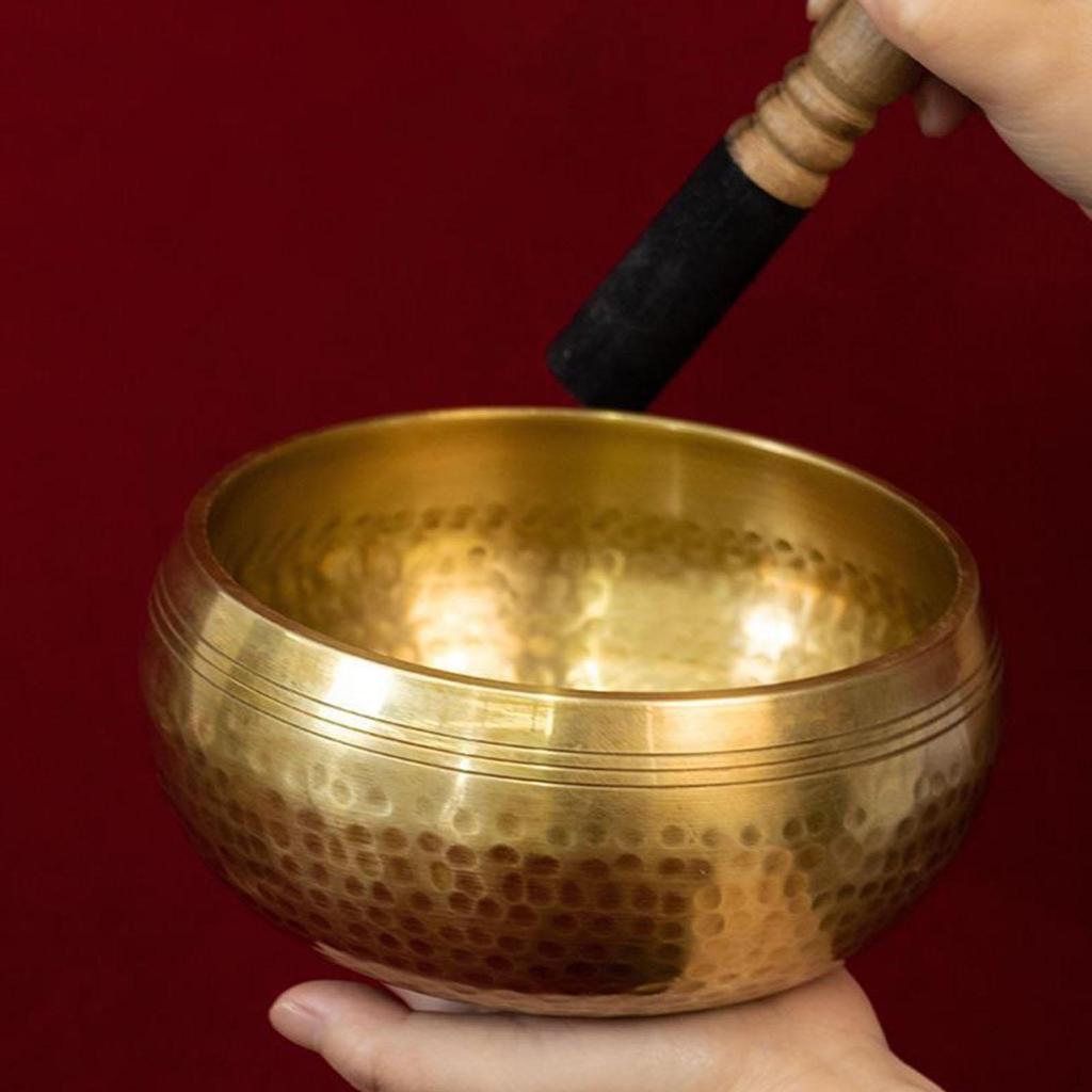 Tibetan Hand Hammered Singing Bowl Set Copper for Meditation Enthusiasts Musical Instrument
