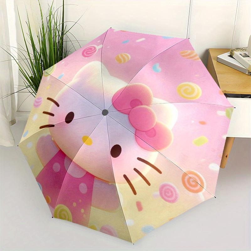

1pc Hello Kitty Pastel Background Umbrella with Plastic Handle,Suitable for All Seasons Home Travel Outdoor UmbrellaSanlio015