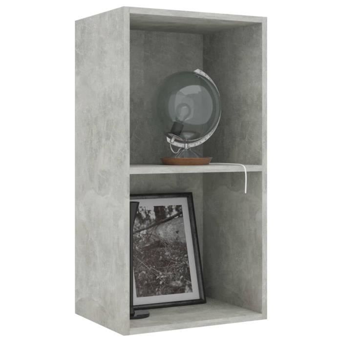 Bibliothèque - vidaXL - 2 niveaux - Gris béton - 40x30x76,5 cm - Bois aggloméré