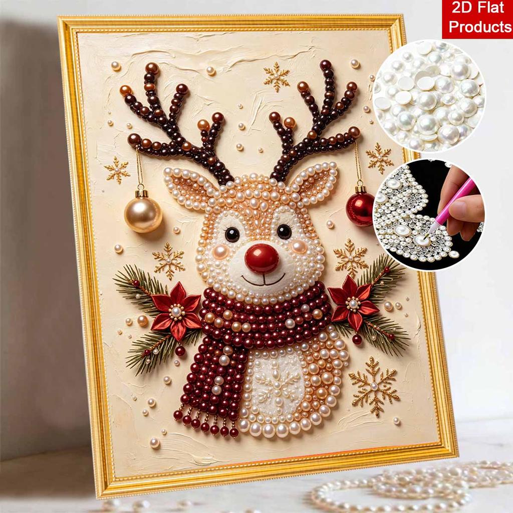 Christmas Pearl Painting Kit Handmade DIY Reindeer Snowflakes Home Decoration Painting