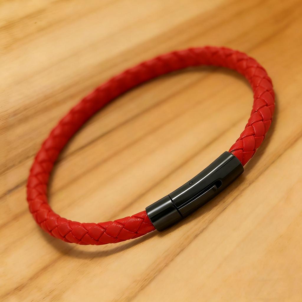 Meier Europäisches und amerikanisches Mode Titanstahl geflochtenes Armband Lederband Herren- und Damen-Edelstahlarmband Schmuck geflochtenes Armband