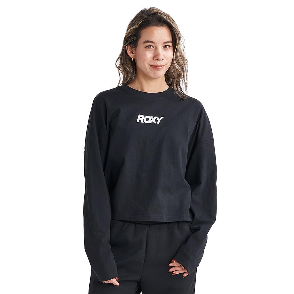 Roxy TIME LS Long Sleeve Size L Women's IT'S T-Shirt, Black,