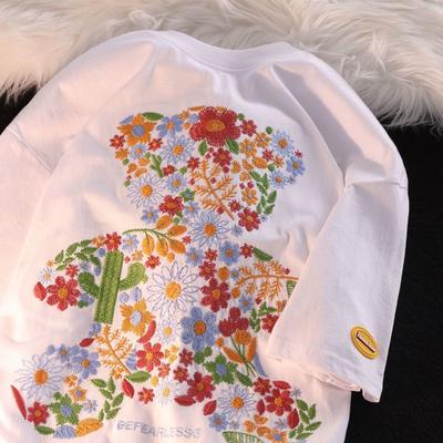 T-Shirt Damen Baumwolle Sommer Lässig Große Größe Locker Rundhals Pullover Kurzärmelige Oberteile