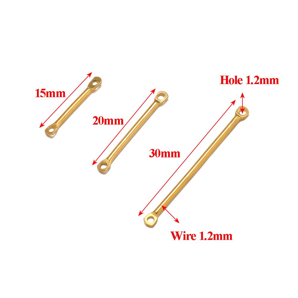 20pcs Stainless Steel 1.2mm Wire Long Bar Stick Connector Link PVD Gold Color DIY Drop Earring Jewelry Making Necklace Findings