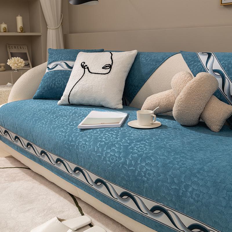 Chenille Luxury Sofa Cushion Non-Slip Seat Cover Four Seasons Universal Modern Full Covered Affordable Soft Comfort