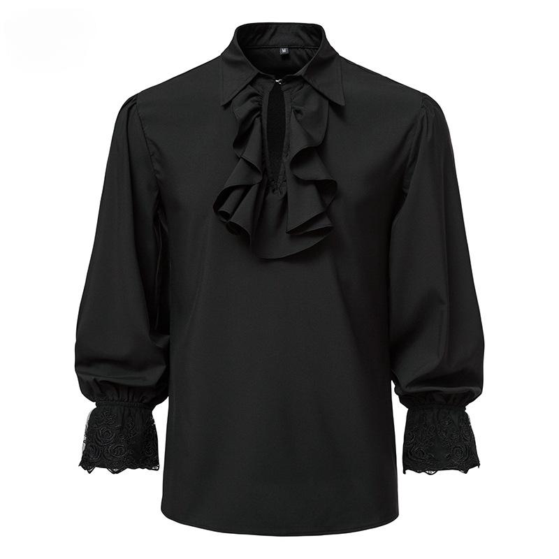 Men's Pirate Vampire Renaissance Victorian Steampunk Frilly Halloween Costume