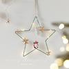 Luminous Wrought Iron & Resin Star and Moon Christmas Wall Ornament