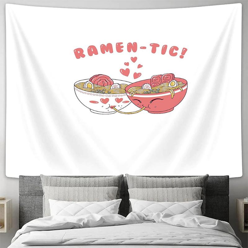 Anime Ramen Noodle Tapestry Japanese Food Wall Hanging Decor Bedroom Dorm Room Aesthetic Wall Art Home Decoration Gift