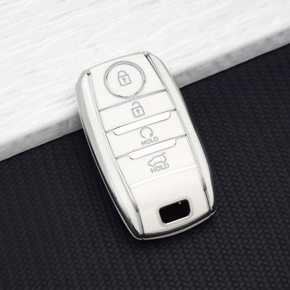 4 Buttons Premium TPU Car Key Fob Cover Protective Shell For Kia K3S KX5 KX3 Cerato Ceed Rio Optima Sorento Niro Soul Key Chains