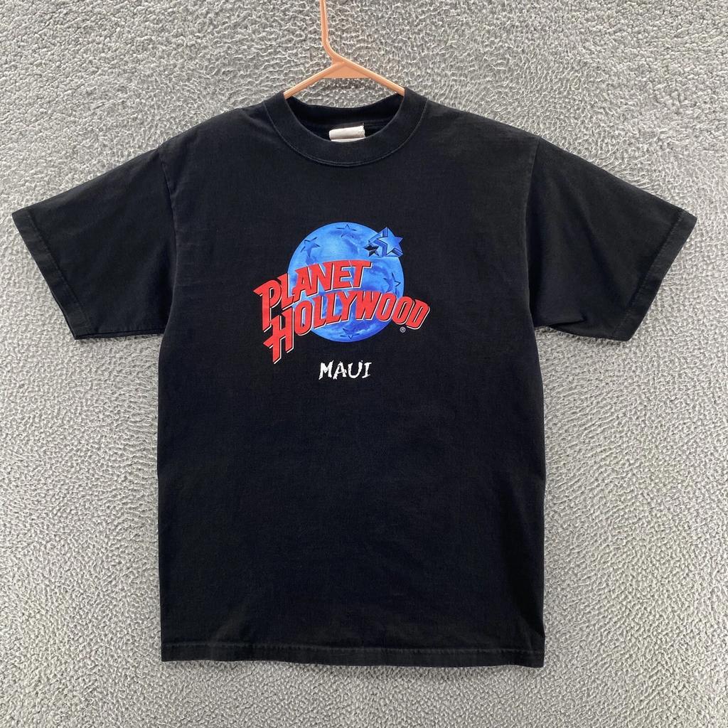 VINTAGE Planet Hollywood T Shirt Men Medium Black Maui Hawaii Graphic USA 90s