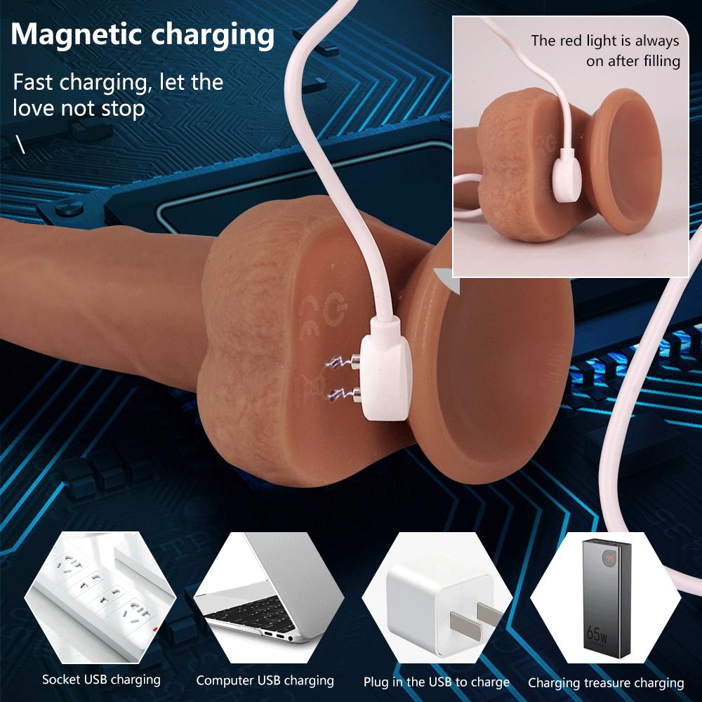 King Cannon Telescopic Swing Vibration Heating Silicone Dildo Masturbation Device Adult Sex Toys Orgasm Artifact