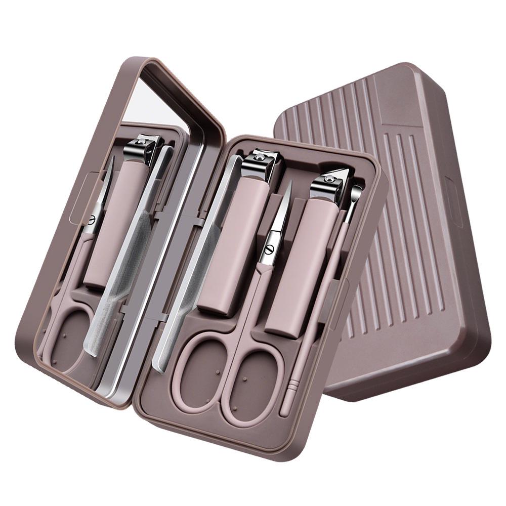 

Professional Portable Manicure & Pedicure Set: Flat Edge Nail Clippers, Foot Care Tools, Ear Pick.