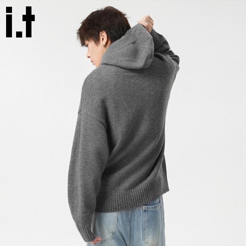 :CHOCOOLATE IT Men's Retro Hooded Casual Knit Sweater