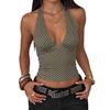 European and American summer new wholesale women's clothing Spice Girls sexy neck strap polka dot printed V-neck slim-fit vest