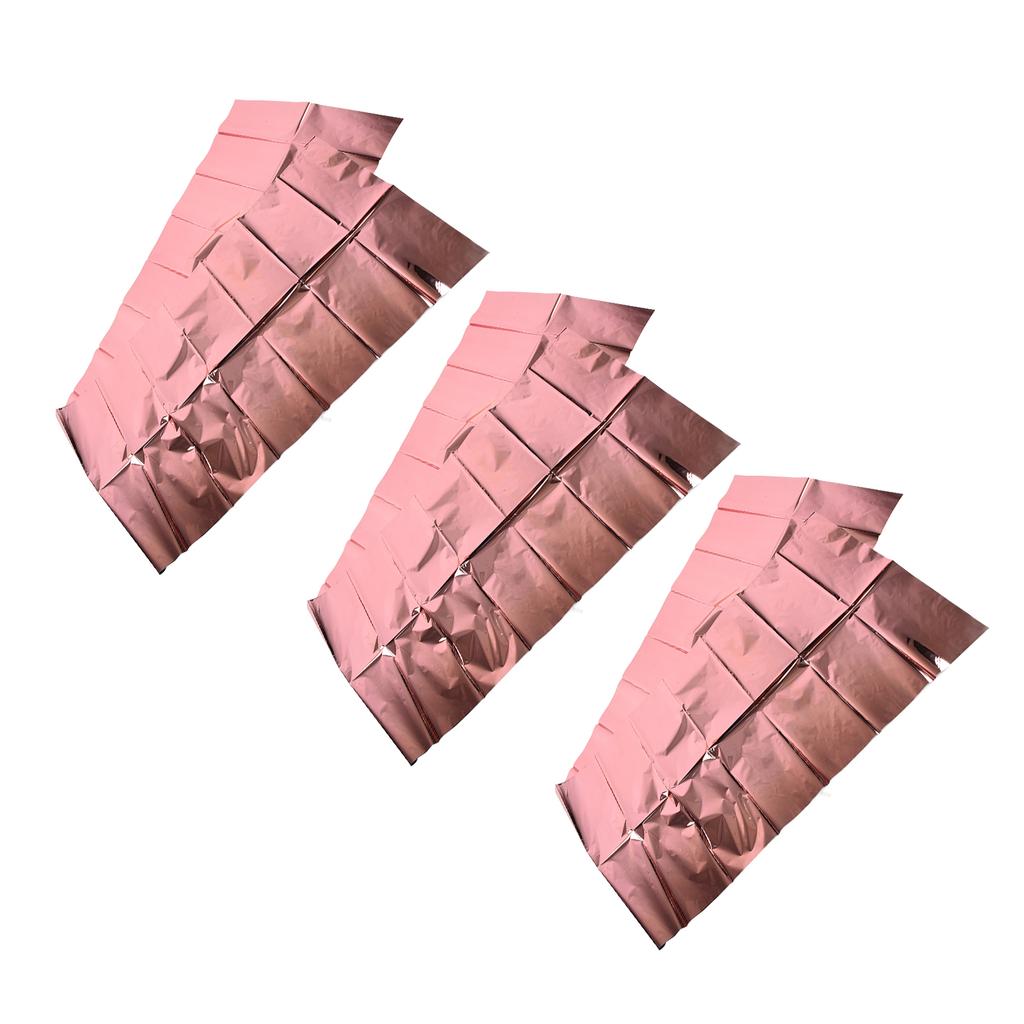 3Pcs Decorative Tablecloths Aluminum Foil Shiny Tablecover Table Decoration AccessoriesRose Gold