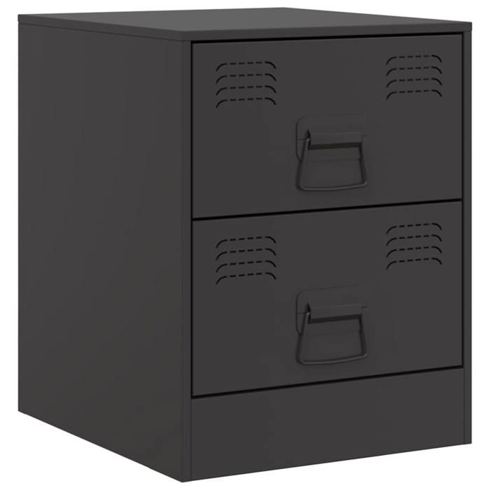 VidaXL Table de chevet noir 34,5x39x44 cm acier, table de chevet, meuble de chambre, table de nuit, armoire, table 841619