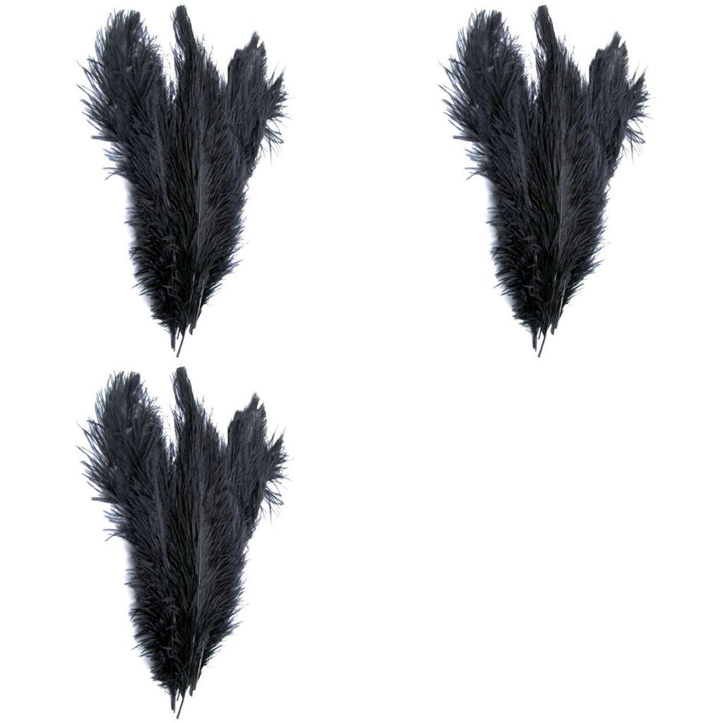30X New Style Artificial 10-12 Inch Ostrich Feathers Great Decorations Black