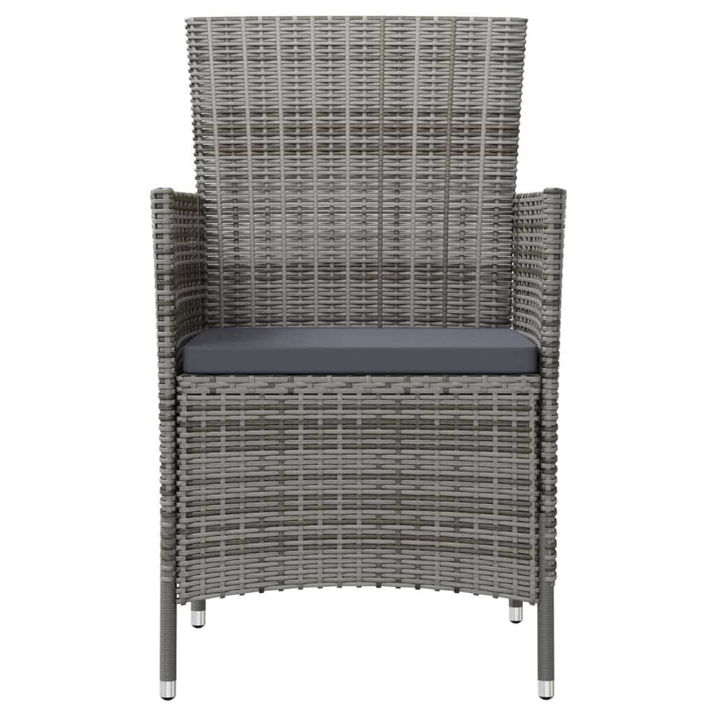 Vidaxl 3-Częściowy Zestaw Mebli Ogrodowych + Poduszki, Rattan Pe Szary