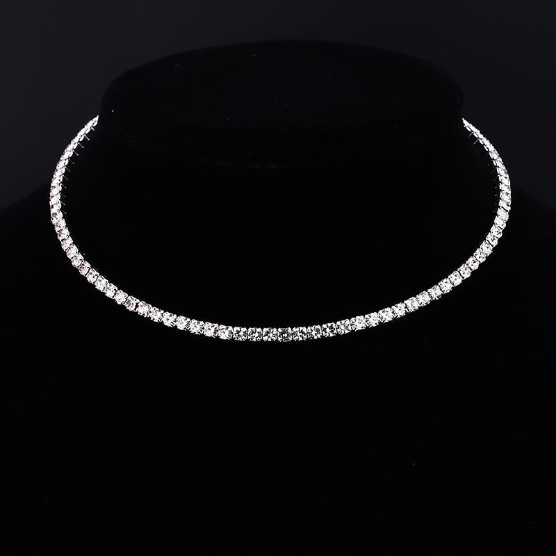 Fashion Jewelry Full Diamond Rhinestone Multi-layer Multi-row Collar Bridal Crystal Collar Short Collar Necklace