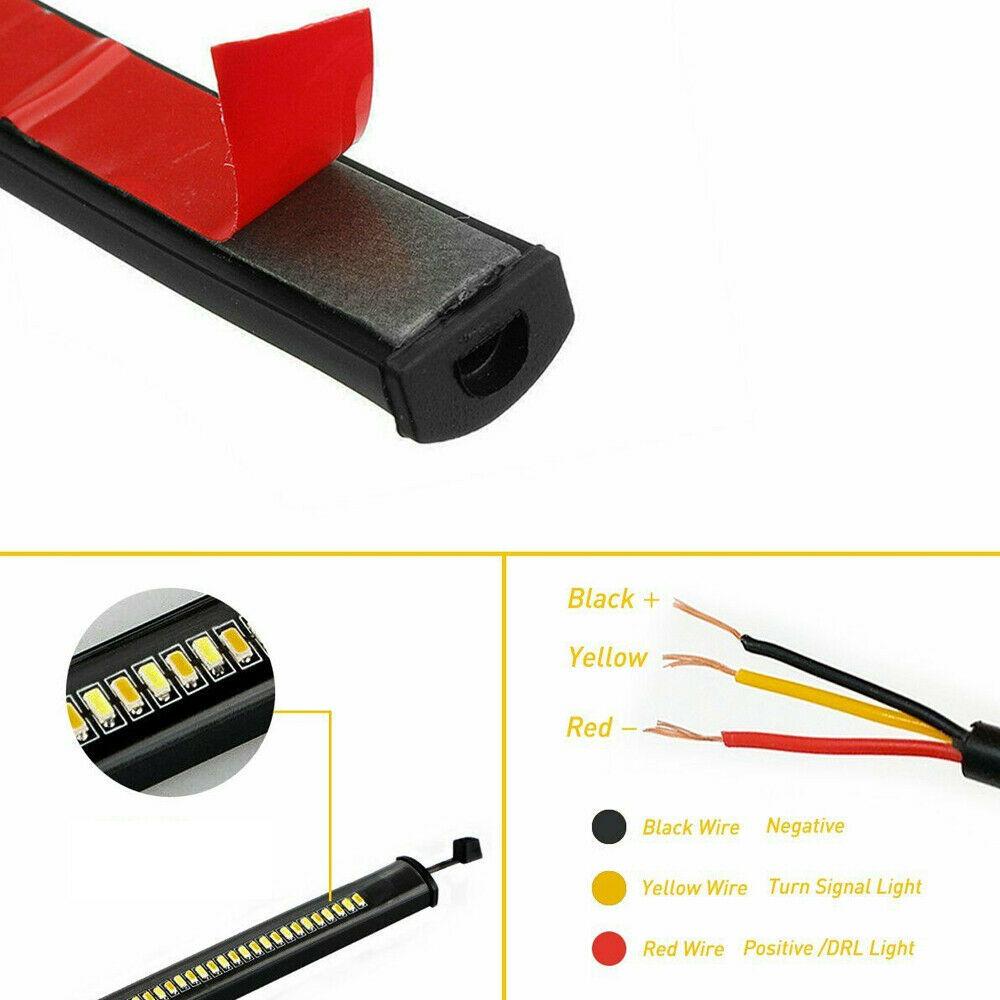 Dual-Color LED Motorcycle Turn Signal & Shock Absorber Light Strip