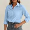 2025 Women's Solid Color Long Sleeve Loose Shirt with Fashion Lapel