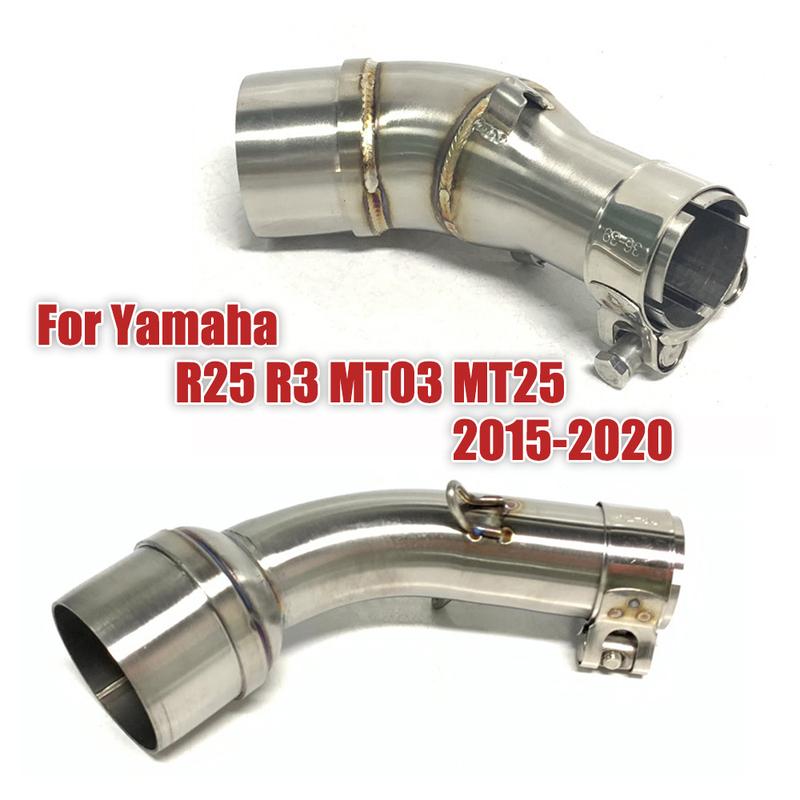 RZ YZFR3 YZFR25 Adattatore Connettore Tubo di Scarico Slip On per Moto Processo di Rivestimento Tubo Centrale Per Yamaha YZF R3 R25 2013-2020