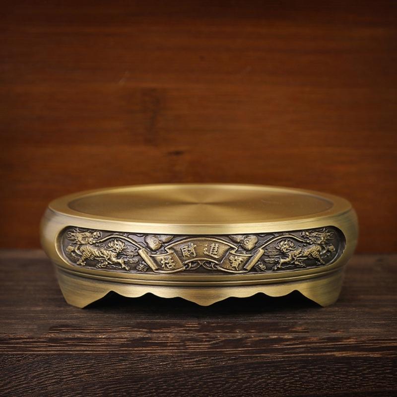 Solid Brass Round Base, Handmade Vintages Inspireds Incenses Burners for Home Ambiances