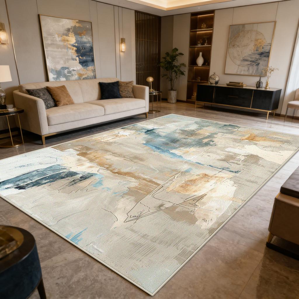 Nordic Abstract Large Area Carpet for Living Room Home Sofa Area Non-slip Washable Rug Decoration Bedroom Bedside Floor Mats