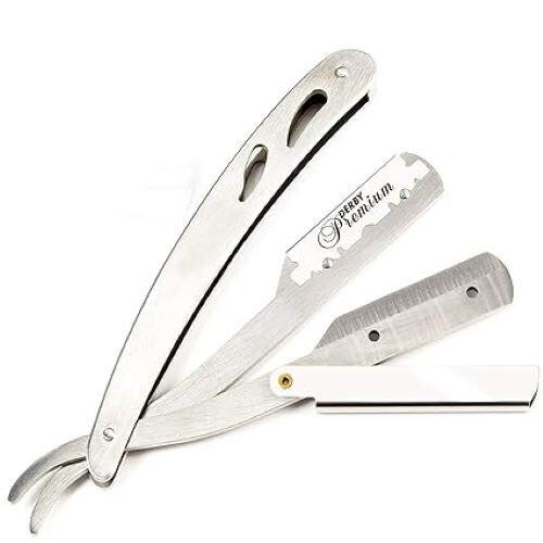 

Опасная бритва, Профессиональная складная опасная бритва для мужчин из нержавеющей стали для бороды JL166839926543