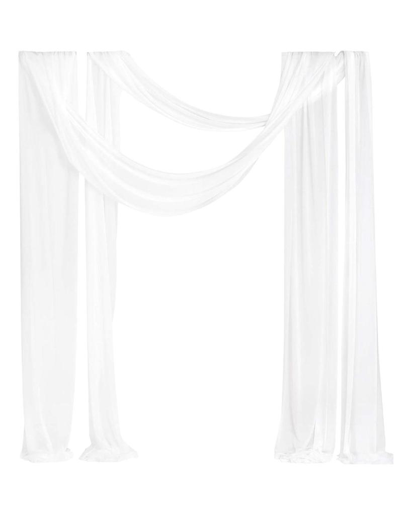 Łuk ślubny, szyfonowa zasłona, bieżnik na stół, ozdobna lekka tkanina, zasłona