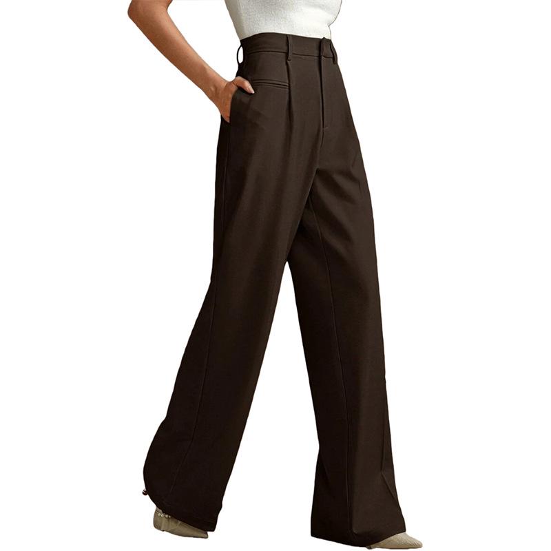 

European-Style High-Waisted Wide-Leg Women s Elegant Casual Spring/Summer Business Pants M