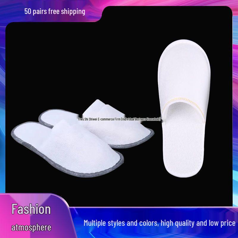 Customizable Gold-Edge Disposable Slippers for Hotels & Travel