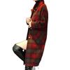 Women's Red Plaid Wool Coat - Korean Style, Autumn/Winter 2025, Double-Sided for Middle-Aged and Elderly