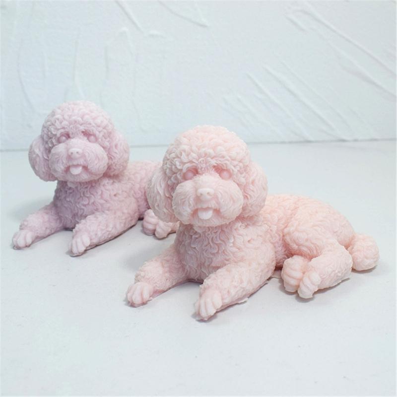 Silikon Kerzenform Tier Hund Seife Gipsform Harz Handwerk Schokolade Kuchen Backwerkzeug Heimdekorationen 3D Gipsform