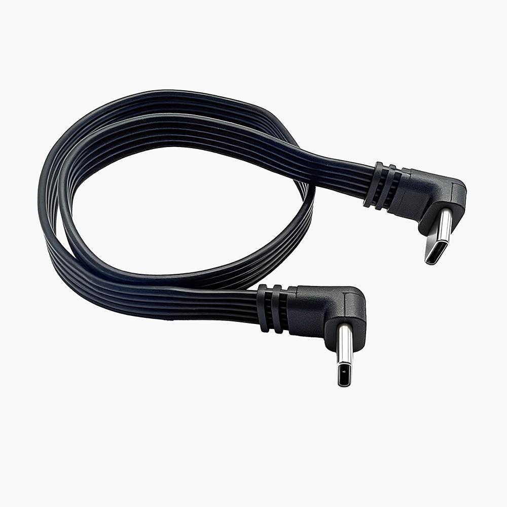 USB Type-C Multi-Directional Elbow Extension Cable, Flat Silicone Male to Female Data Adapter