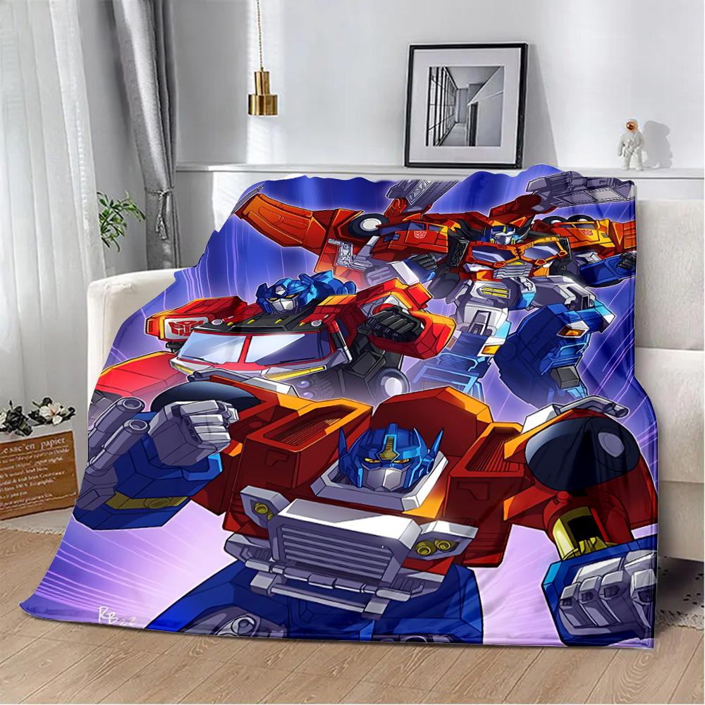 Anime Transformers G1 Car Robot Printed Blanket Picnic Blankets Warm Blanket Soft Comfortable Blanket Home Travel Birthday Gift