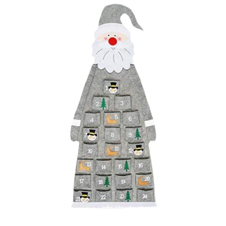 DIY Filz Weihnachtsbaum Adventskalender mit Weihnachtsmann und Ornamenten für Kinder