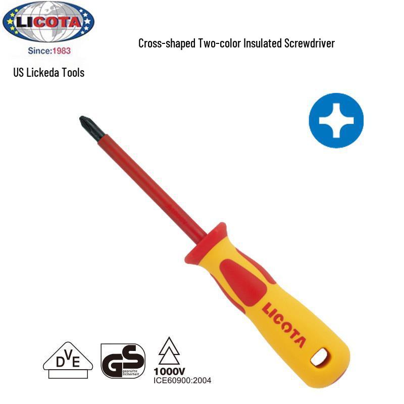 LICOTA USA VDE Insulated Phillips/Slotted Screwdriver ASD-910600 2.5x75MM Slotted