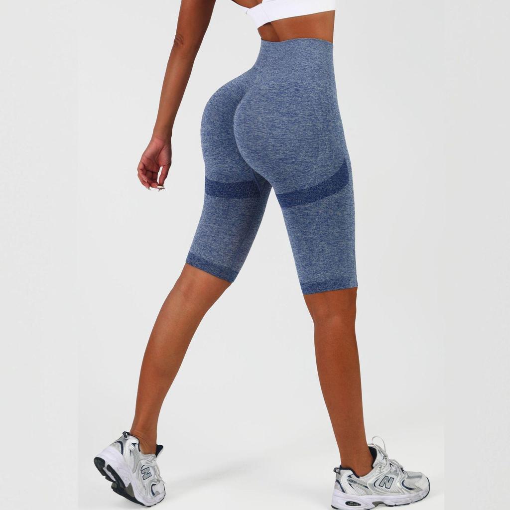 Smiley Face High Waist Butt-Lifting Yoga Capris – Breathable, Stretchy & Quick-Drying Women's Fitness Shorts