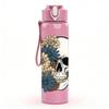 1PC Floral Vintage Skull 750ml Color Plastic Sports Water Bottle Leakproof Flip Straw Lid Suitable for Sports Office Home Use