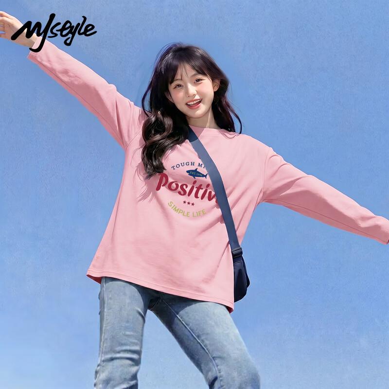 MJ STYLE Women's Cotton Graphic Long Sleeve T-Shirt