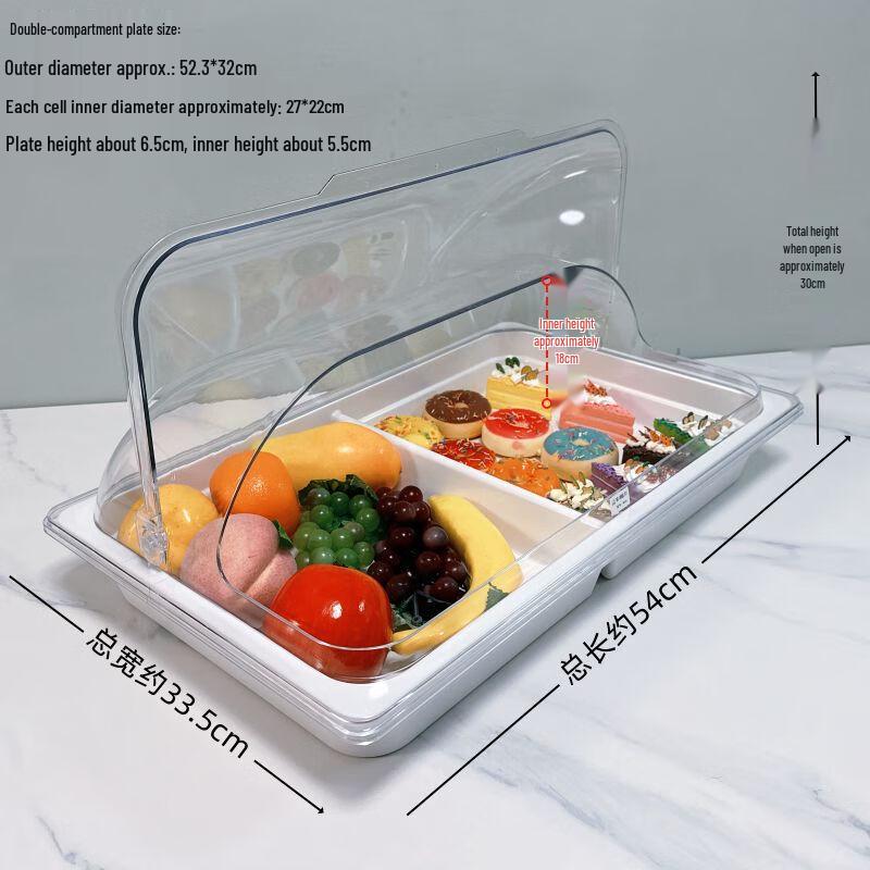 Transparent Pastry and Snack Display Plate with Flip Lid
