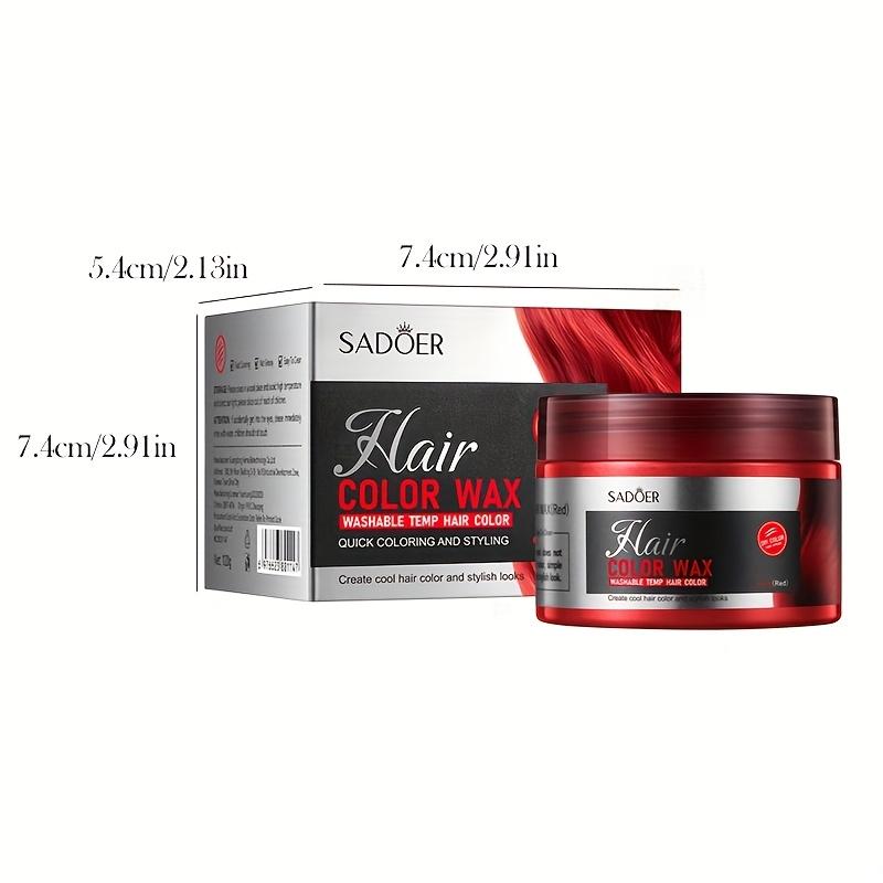 SADOER Hair Color Wax - Vibrant Red, Quick-Dry & Easy-to-Shapey Finish, Fine Texture for Neat Styling, Washes Easily,Moisturizing Hair Wax