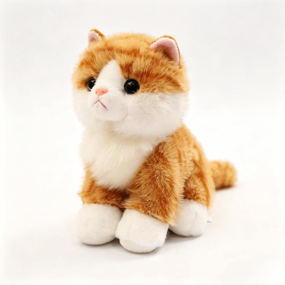 Soft Plush Stuffed Animal Cat Fluffy Plush Cat Toy Sitting Cat Simulation Cat Doll Sofa Decor